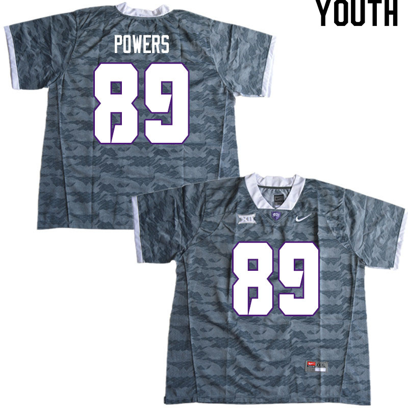 Youth #89 Jack Powers TCU Horned Frogs College Football Jerseys Sale-Gray - Click Image to Close